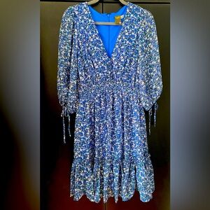 Taylor Women's Floral-Print Tiered Ruffle Hem Dress